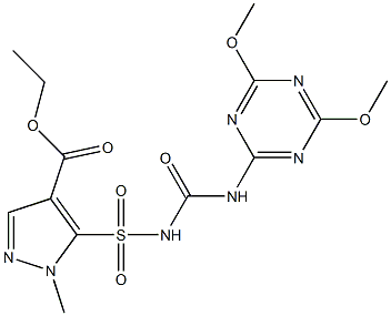 5-(4,6-Dimethoxy-1,3,5-triazin-2-ylaminocarbonylsulfamoyl)-1-methyl-1H-pyrazole-4-carboxylic acid ethyl ester Struktur