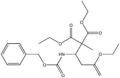 2-Methyl-2-[3-ethoxy-1-[(benzyloxycarbonyl)amino]-3-butenyl]malonic acid diethyl ester Struktur