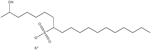 2-Hydroxynonadecane-8-sulfonic acid potassium salt Struktur