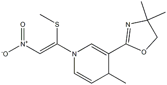 1-(1-Methylthio-2-nitroethenyl)-3-(4,4-dimethyl-2-oxazolin-2-yl)-4-methyl-1,4-dihydropyridine Struktur