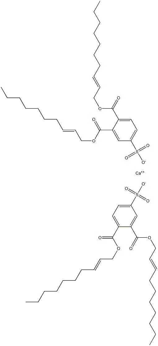 Bis[3,4-di(2-decenyloxycarbonyl)benzenesulfonic acid]calcium salt Struktur