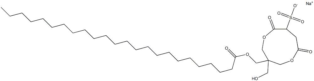 1-(1-Oxotetracosyloxymethyl)-1-(hydroxymethyl)-4,7-dioxo-3,8-dioxacyclononane-6-sulfonic acid sodium salt Struktur