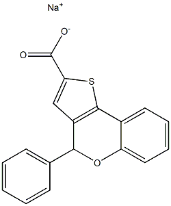 4-Phenyl-4H-thieno[3,2-c][1]benzopyran-2-carboxylic acid sodium salt Struktur