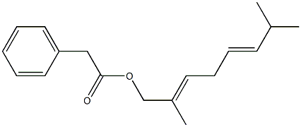 Phenylacetic acid 2,7-dimethyl-2,5-octadienyl ester Struktur