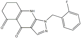 1-(2-Fluorobenzyl)-6,7,8,9-tetrahydro-4H-pyrazolo[3,4-b]quinoline-4,5(1H)-dione Struktur