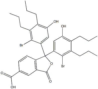 1,1-Bis(2-bromo-5-hydroxy-3,4-dipropylphenyl)-1,3-dihydro-3-oxoisobenzofuran-5-carboxylic acid Struktur