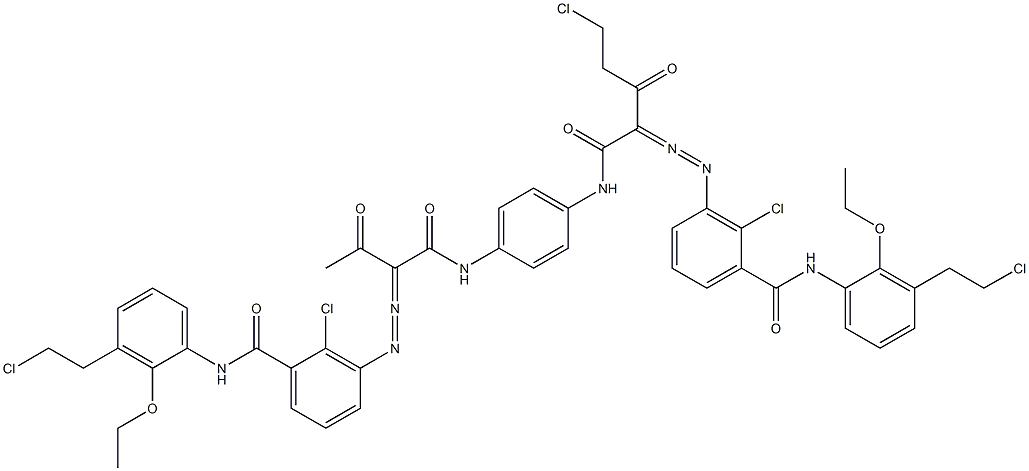 3,3'-[2-(Chloromethyl)-1,4-phenylenebis[iminocarbonyl(acetylmethylene)azo]]bis[N-[3-(2-chloroethyl)-2-ethoxyphenyl]-2-chlorobenzamide] Struktur