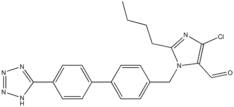 2-Butyl-4-chloro-1-[[4'-(1H-tetrazol-5-yl)-1,1'-biphenyl-4-yl]methyl]-1H-imidazole-5-carbaldehyde Struktur