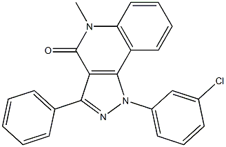 1-(3-Chlorophenyl)-3-phenyl-5-methyl-1H-pyrazolo[4,3-c]quinolin-4(5H)-one Struktur