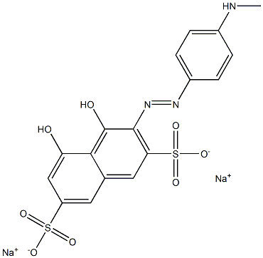 4,5-Dihydroxy-3-[(4-methylaminophenyl)azo]naphthalene-2,7-disulfonic acid disodium salt Struktur