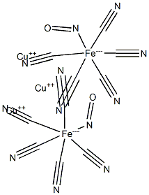 Copper(II) pentacyanonitrosylferrate(III) Struktur