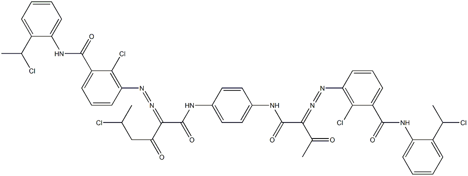 3,3'-[2-(1-Chloroethyl)-1,4-phenylenebis[iminocarbonyl(acetylmethylene)azo]]bis[N-[2-(1-chloroethyl)phenyl]-2-chlorobenzamide] Struktur