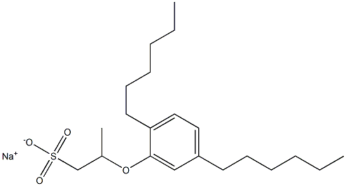 2-(2,5-Dihexylphenoxy)propane-1-sulfonic acid sodium salt Struktur