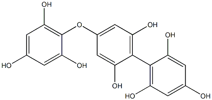 4-(2,4,6-Trihydroxyphenoxy)-1,1'-biphenyl-2,2',4',6,6'-pentol Struktur