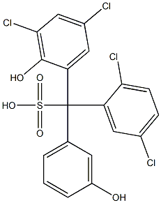 (2,5-Dichlorophenyl)(3,5-dichloro-2-hydroxyphenyl)(3-hydroxyphenyl)methanesulfonic acid Struktur