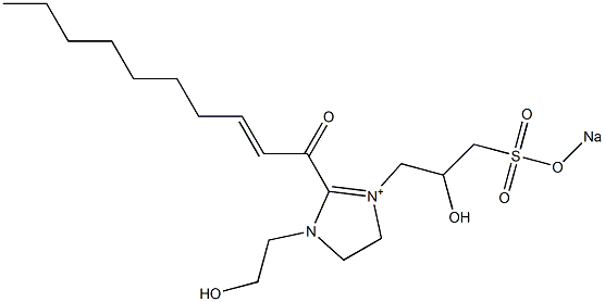 1-(2-Hydroxyethyl)-3-[2-hydroxy-3-(sodiooxysulfonyl)propyl]-2-(2-decenoyl)-2-imidazoline-3-ium Struktur