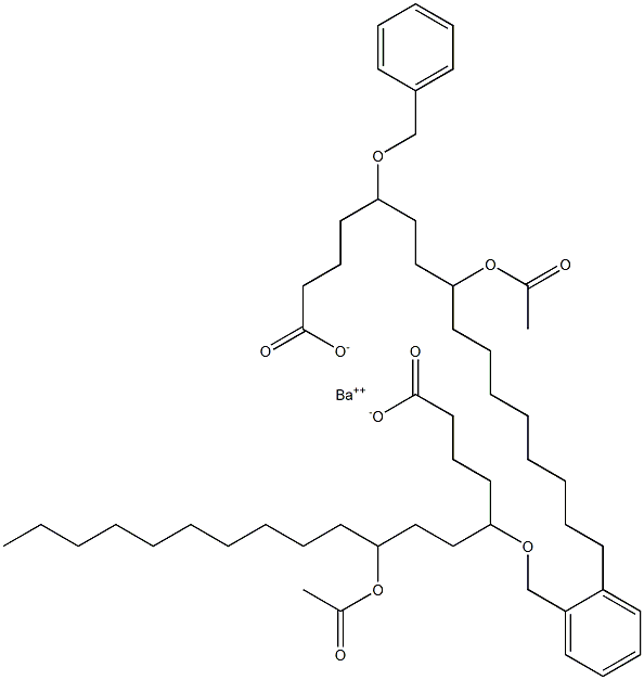 Bis(5-benzyloxy-8-acetyloxystearic acid)barium salt Struktur