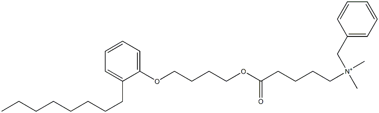 N,N-Dimethyl-N-benzyl-N-[4-[[4-(2-octylphenyloxy)butyl]oxycarbonyl]butyl]aminium Struktur