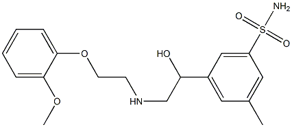 5-[1-Hydroxy-2-[[2-(o-methoxyphenoxy)ethyl]amino]ethyl]-3-methylbenzenesulfonamide Struktur