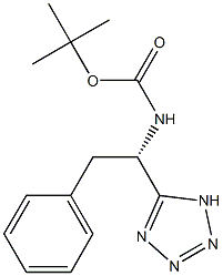 5-[(S)-1-[(tert-Butyloxycarbonyl)amino]-2-phenylethyl]-1H-tetrazole Struktur