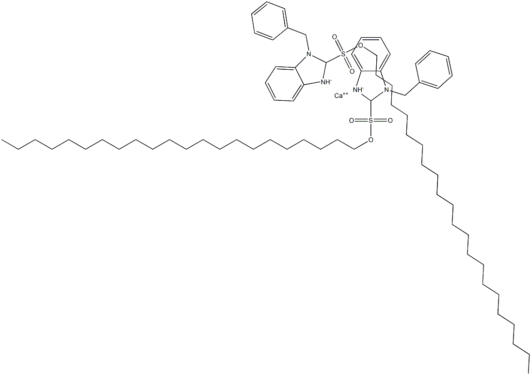 Bis(1-benzyl-2,3-dihydro-2-docosyl-1H-benzimidazole-2-sulfonic acid)calcium salt Struktur