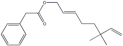 Phenylacetic acid 6,6-dimethyl-2,7-octadienyl ester Struktur