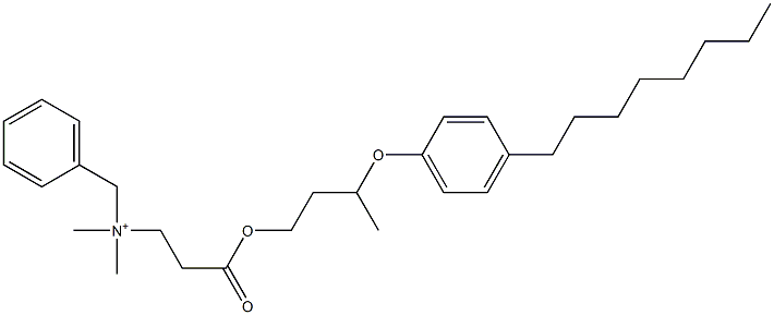 N,N-Dimethyl-N-benzyl-N-[2-[[3-(4-octylphenyloxy)butyl]oxycarbonyl]ethyl]aminium Struktur