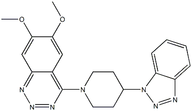 4-[4-(1H-Benzotriazol-1-yl)piperidino]-6,7-dimethoxy-1,2,3-benzotriazine Struktur