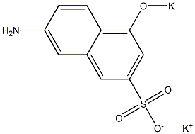 7-Amino-4-potassiooxy-2-naphthalenesulfonic acid potassium salt Struktur