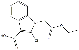 2-Chloro-1-(2-ethoxy-2-oxoethyl)-1H-indole-3-carboxylic acid Struktur