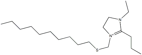 1-Ethyl-2-propyl-3-[(decylthio)methyl]-4,5-dihydro-1H-imidazol-3-ium Struktur