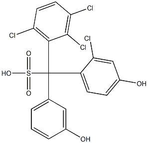 (2-Chloro-4-hydroxyphenyl)(2,3,6-trichlorophenyl)(3-hydroxyphenyl)methanesulfonic acid Struktur