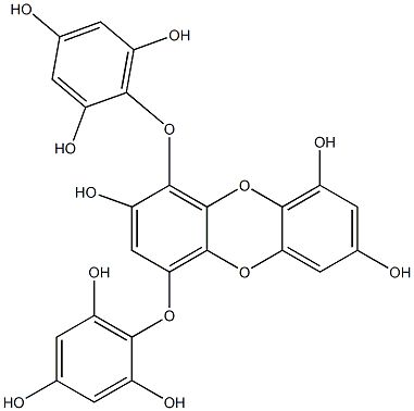 1,4-Bis(2,4,6-trihydroxyphenoxy)dibenzo[b,e][1,4]dioxin-2,7,9-triol Struktur