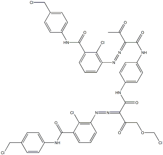 3,3'-[2-(Chloromethoxy)-1,4-phenylenebis[iminocarbonyl(acetylmethylene)azo]]bis[N-[4-(chloromethyl)phenyl]-2-chlorobenzamide] Struktur