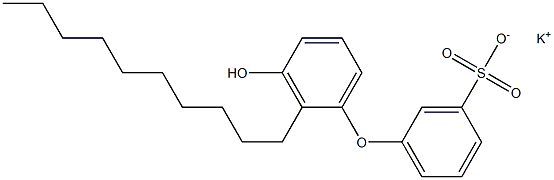 3'-Hydroxy-2'-decyl[oxybisbenzene]-3-sulfonic acid potassium salt Struktur