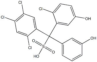 (2-Chloro-5-hydroxyphenyl)(2,4,5-trichlorophenyl)(3-hydroxyphenyl)methanesulfonic acid Struktur