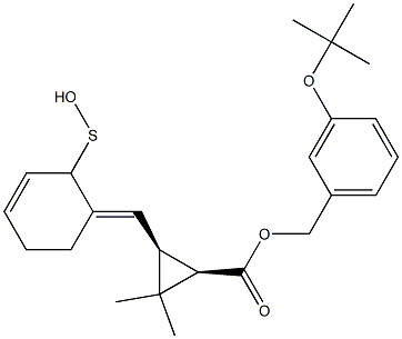 (1R,3S)-2,2-Dimethyl-3-[[(3E)-2,3,4,5-tetrahydro-2-oxothiophen]-3-ylidenemethyl]cyclopropane-1-carboxylic acid-3-tert-butoxybenzyl ester Struktur