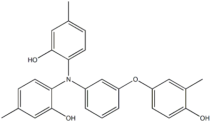 N,N-Bis(2-hydroxy-4-methylphenyl)-3-(4-hydroxy-3-methylphenoxy)benzenamine Struktur