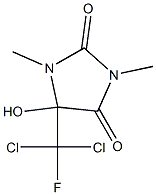 5-Hydroxy-5-(fluorodichloromethyl)-1,3-dimethyl-1H-imidazole-2,4(3H,5H)-dione Struktur