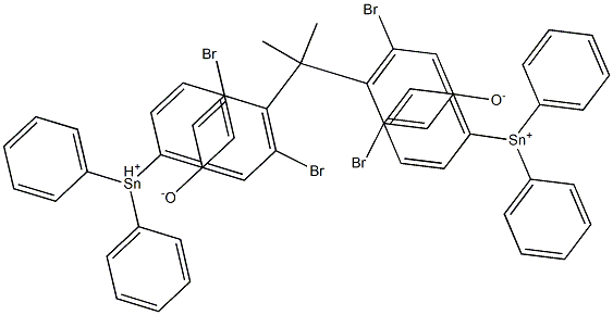 Bis(triphenyltin(IV))4,4'-(1-methylethylidene)bis(3,5-dibromophenolate) Struktur