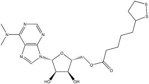 N,N-Dimethyl-5'-O-[5-(1,2-dithiolan-3-yl)valeryl]adenosine Struktur