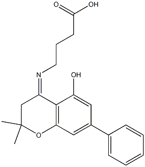 4-[(2,2-Dimethyl-5-hydroxy-7-phenylchroman-4-ylidene)amino]butanoic acid Struktur