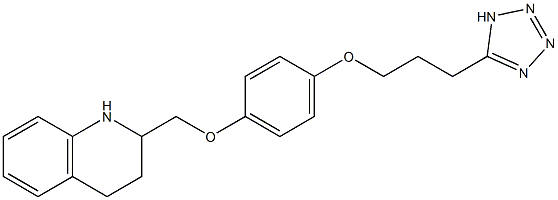 2-[4-[3-(1H-Tetrazol-5-yl)propoxy]phenoxymethyl]-1,2,3,4-tetrahydroquinoline Struktur