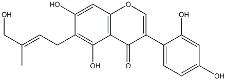 6-[(2E)-4-Hydroxy-3-methyl-2-butenyl]-2',4',5,7-tetrahydroxyisoflavone Struktur