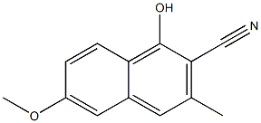 1-Hydroxy-3-methyl-6-methoxy-2-naphthalenecarbonitrile Struktur