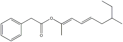 Phenylacetic acid 1,6-dimethyl-1,3-octadienyl ester Struktur