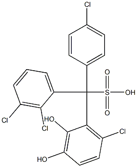 (4-Chlorophenyl)(2,3-dichlorophenyl)(6-chloro-2,3-dihydroxyphenyl)methanesulfonic acid Struktur