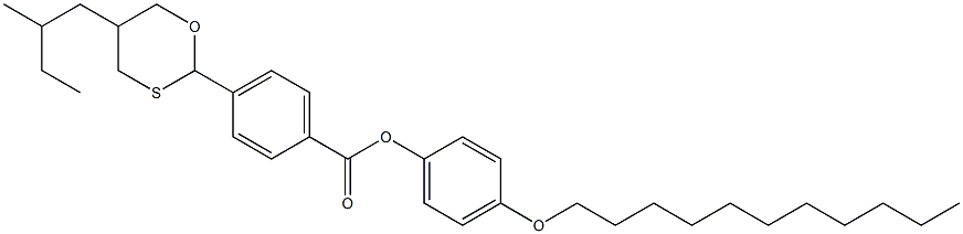 (+)-4-[5-(2-Methylbutyl)-1,3-oxathian-2-yl]benzoic acid 4-undecyloxyphenyl ester Struktur