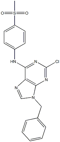 9-Benzyl-2-chloro-6-(4-methylsulfonylphenylamino)-9H-purine Struktur