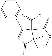 4,4-Dimethyl-5-oxo-2-phenyl-1-cyclopentene-3,3-dicarboxylic acid dimethyl ester Struktur